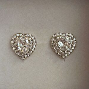 Heart Shaped Silver Earrings